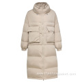 Winter New Women Stand Collar Long Down Coat